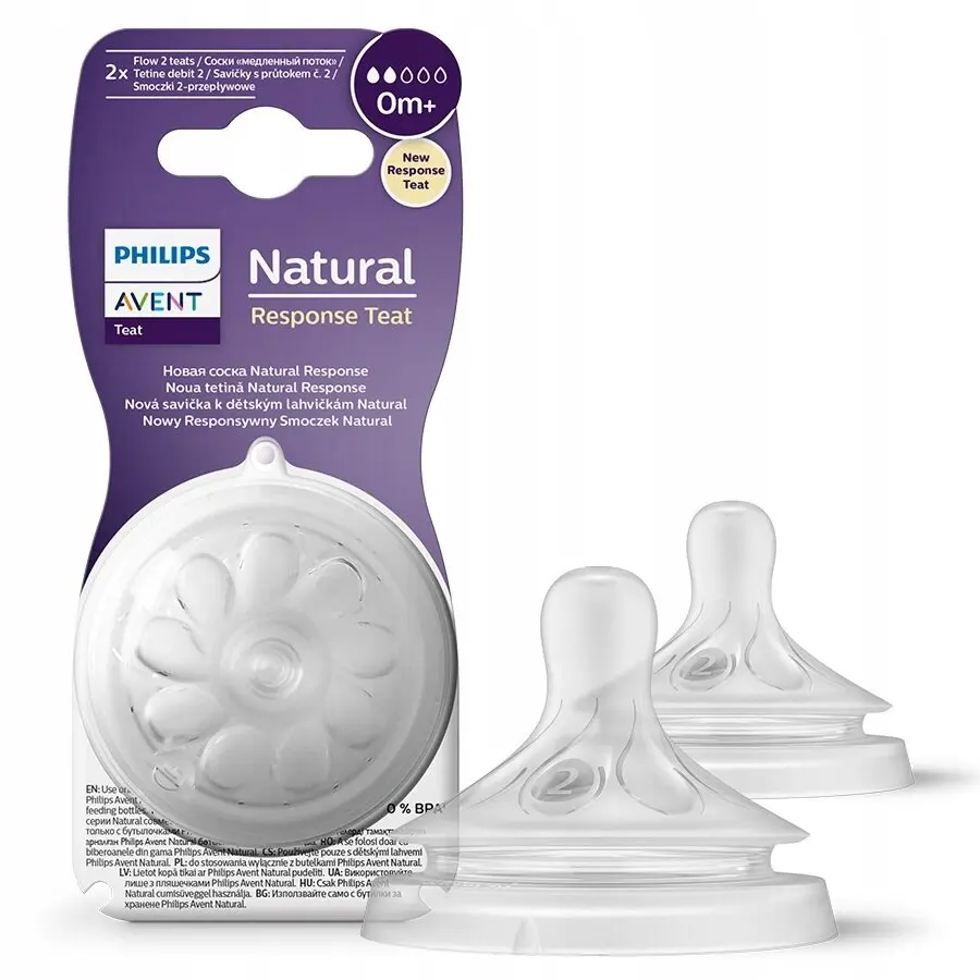 Philips Avent Smoczek Natural Response 0m+ 2szt przepływ 2 SCY962/02 - Zabawki