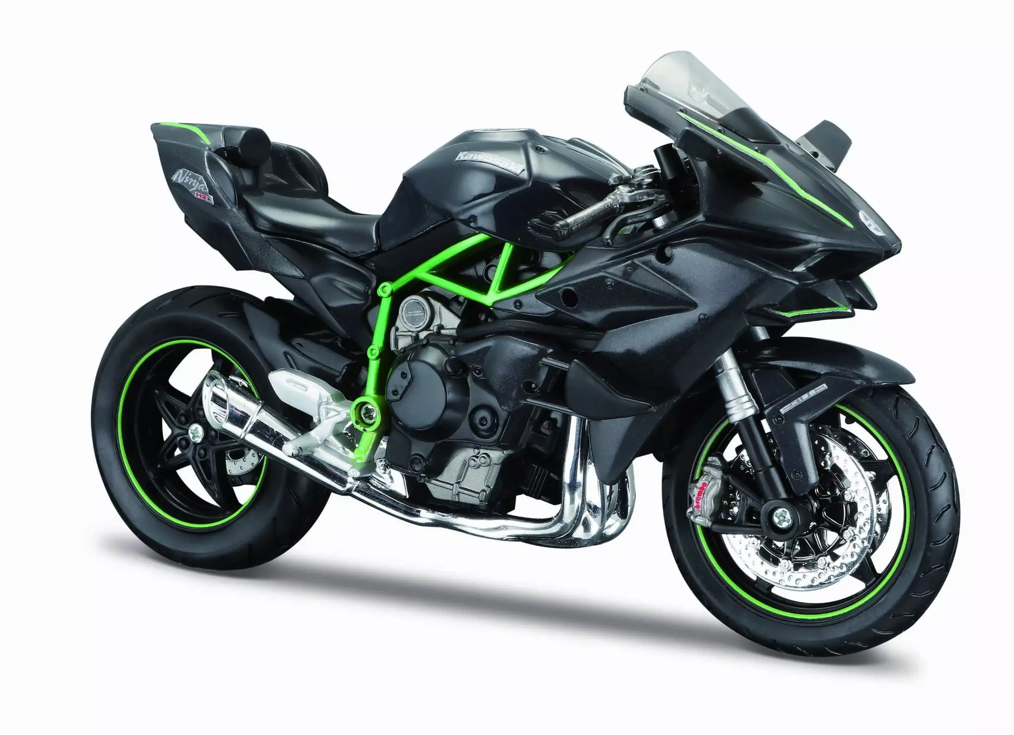 Model metalowy Motocykl Kawasaki Ninja H2 R z podstawką 1/12 - Zabawki