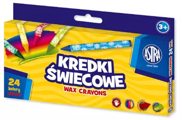 Kredki świecowe okrągłe Astra 24 kolory - Papiernicze i szkolne