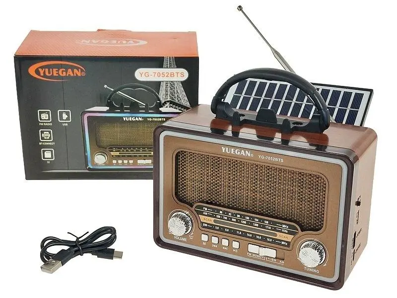 Głośnik Bluetooth radio retro ze światłem USB - Elektronika i akcesoria