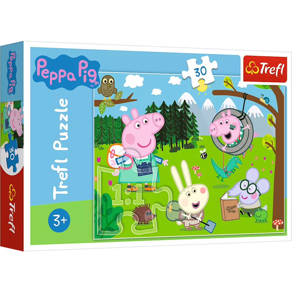 Puzzle 30 elementów. Świnka Peppa. Leśna wyprawa - Puzzle