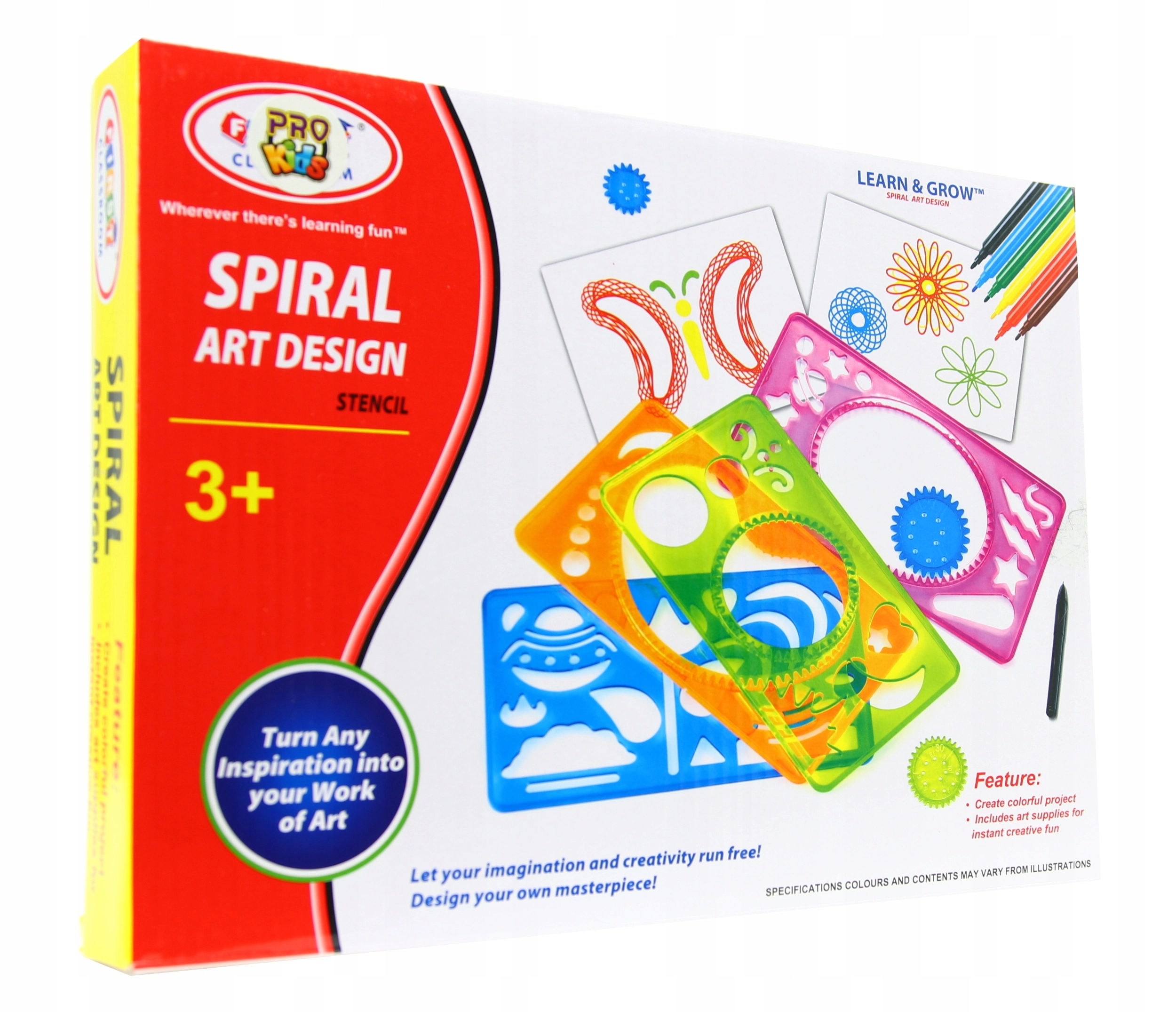 SPIROGRAF Zestaw KREATYWNY do rysowania wzorów MANDALA + pisaki 4w1 - Zabawki