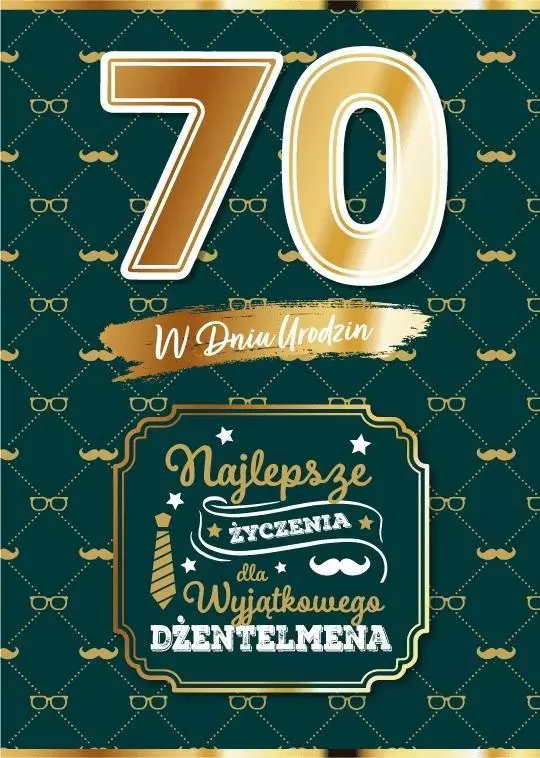 Karnet Urodziny 70 dla niego - Papiernicze i szkolne