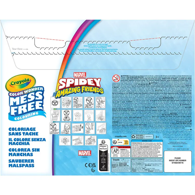 Crayola Kolorowanka dla dzieci i 4 niebrudzące magiczne flamastry Color Wonder Mess Free Spidey i super-kumple 3+ - Książki