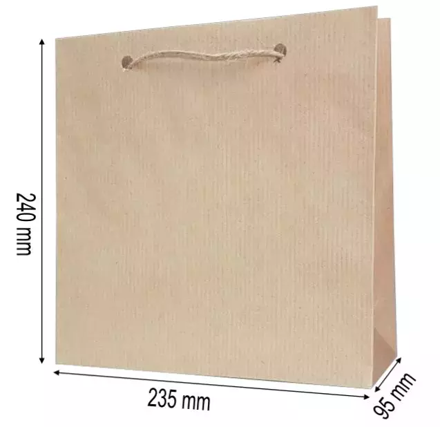 Torebka papierowa 24 x 23.5 cm, kraftowa - Papiernicze i szkolne
