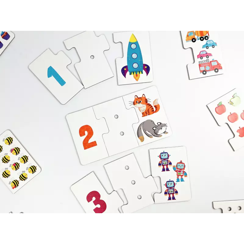 Puzzle sensoryczne 30 elementów. Cyferki - Puzzle