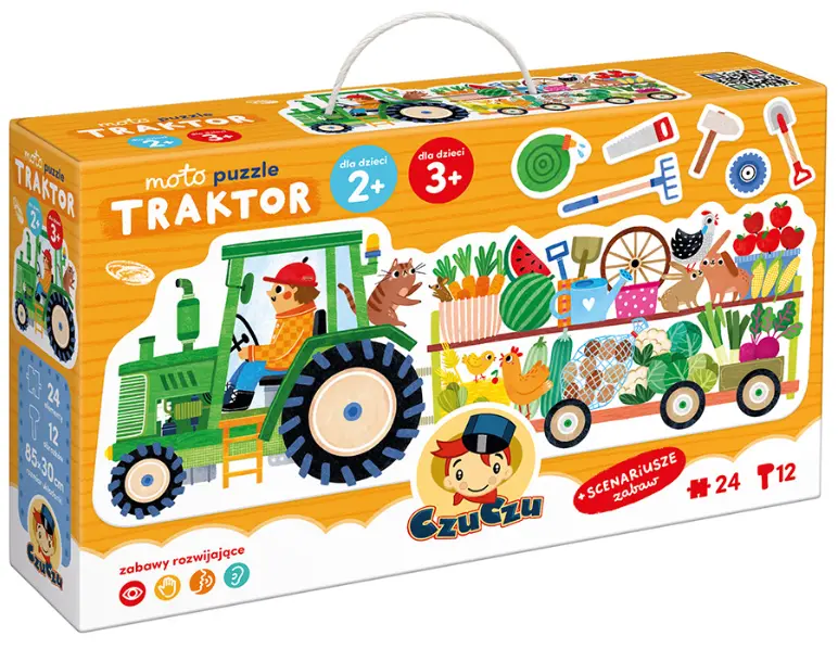 Puzzle CzuCzu 24 elementy. Moto puzzle, traktor - Puzzle