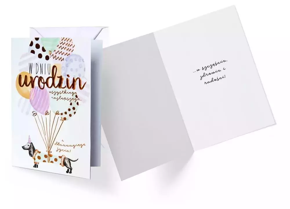 Karnet B6 GS-002 Urodziny jamnik - Papiernicze i szkolne
