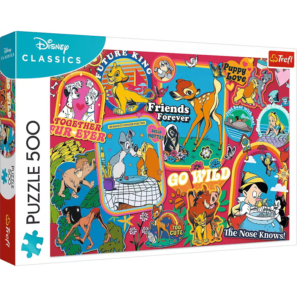 Puzzle 500 elementów. Disney: Na przestrzeni lat - Puzzle