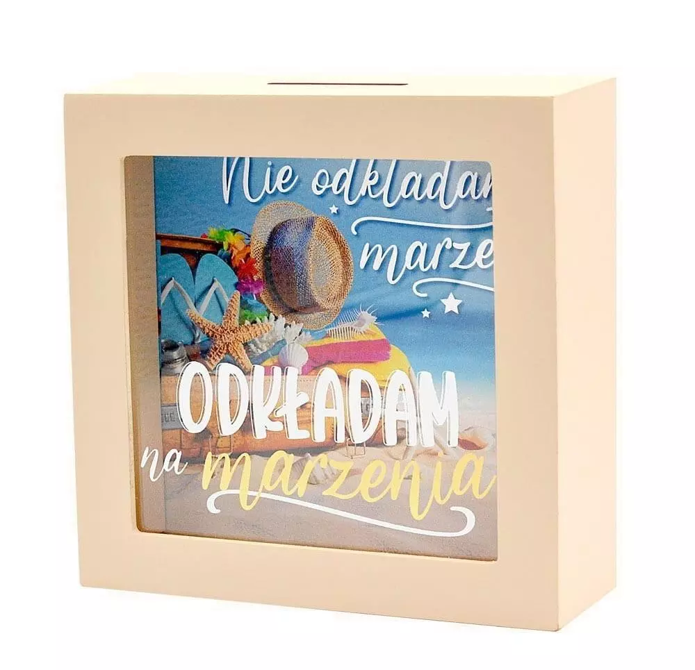 Skarbonka na marzenia plaża - Papiernicze i szkolne