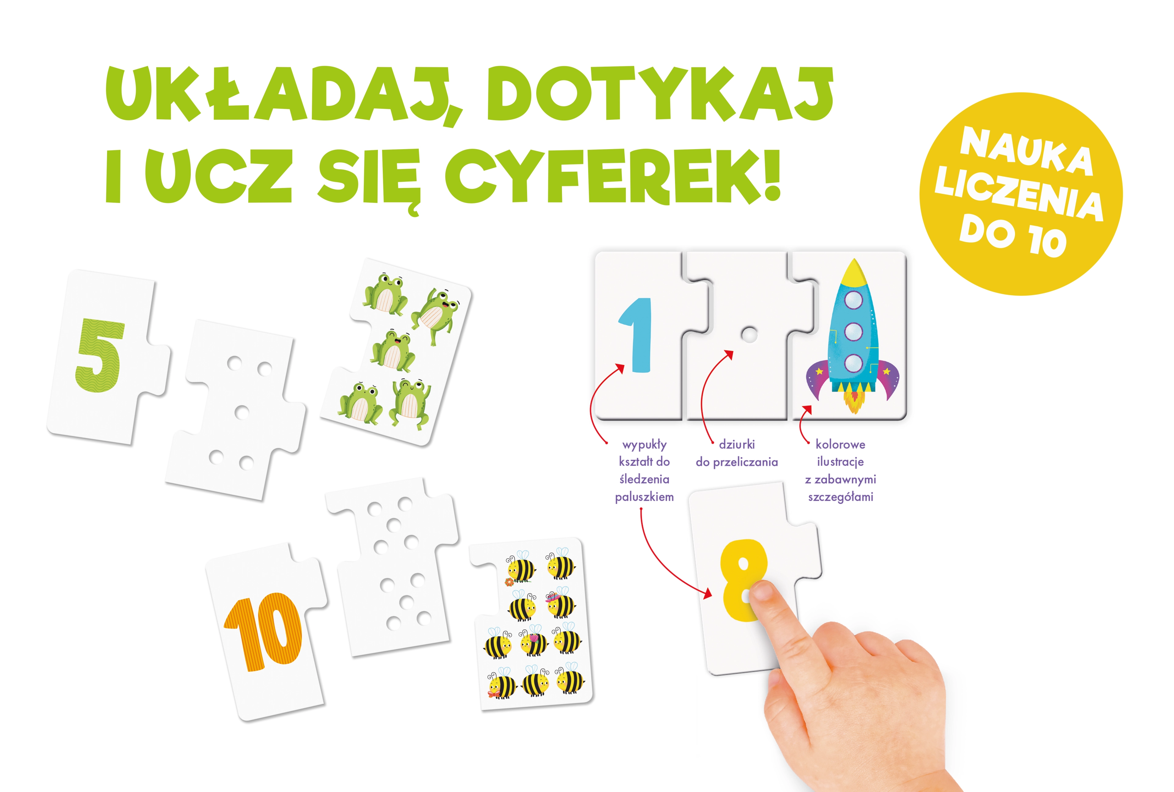 Puzzle sensoryczne 30 elementów. Cyferki - Puzzle