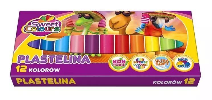 Plastelina 12 kolorów - Papiernicze i szkolne