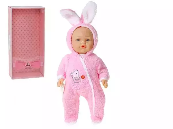 Lalka bobas w kombinezonie 40cm z dźwiękiem box Adar - Zabawki