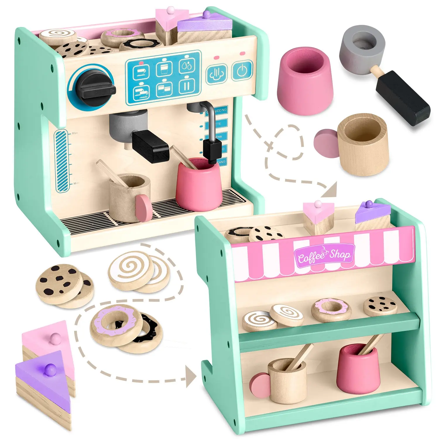 Cukiernia z ekspresem do kawy Ricokids 785100 miętowa - Zabawki