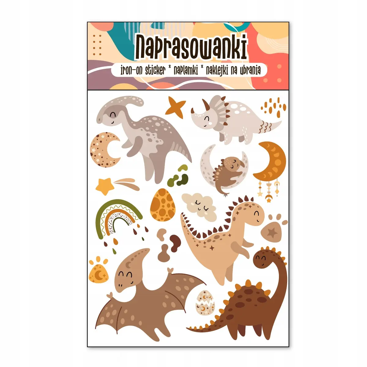 Naprasowanki, Naplamki, Termo Naklejki na Ubrania DTF - Dinozaury - Zabawki