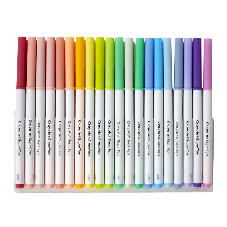 Crayola Super Tips Flamastry mazaki dla dzieci zmywalne pastelowe 20szt. - Papiernicze i szkolne