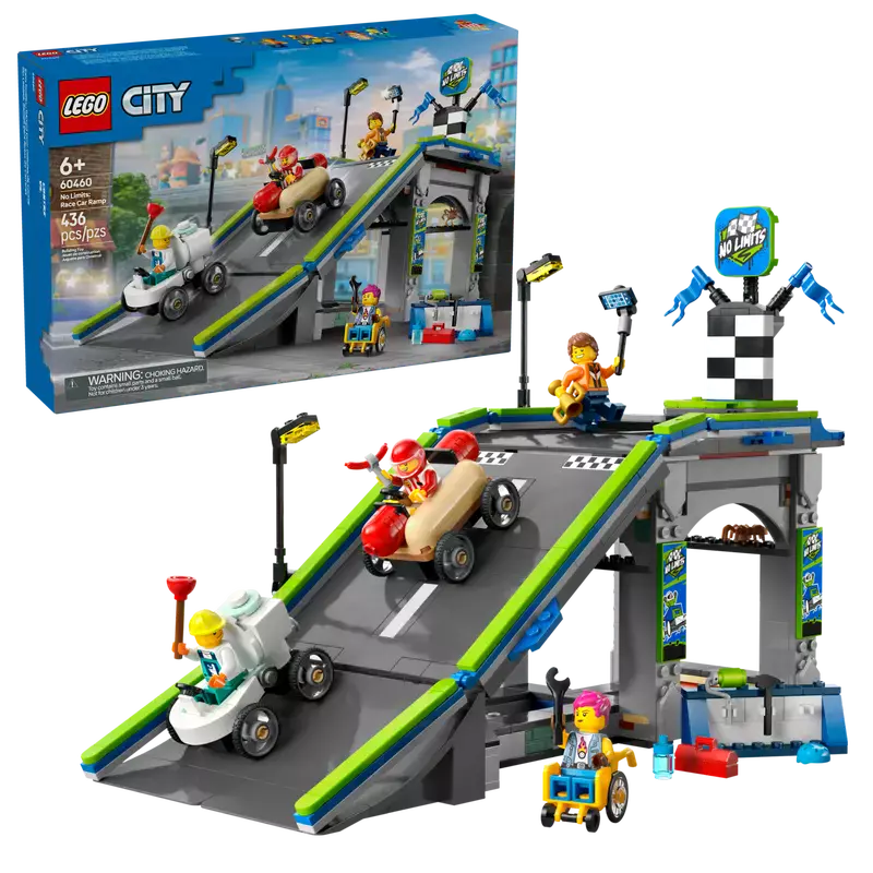 LEGO City Bez granic: tor z rampami dla wyścigówek 60460 - Zabawki
