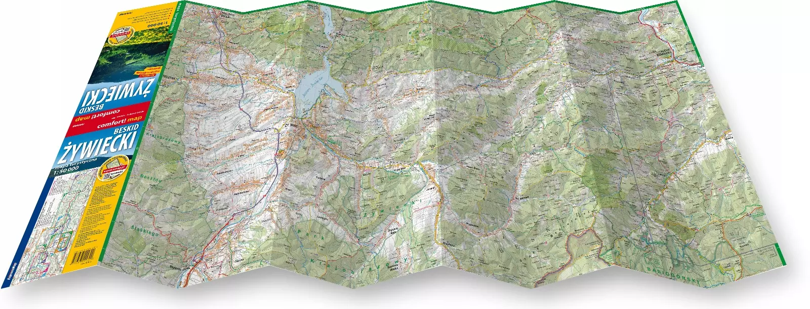 Beskid Żywiecki laminowana mapa turystyczna 1:50 000 - Książki