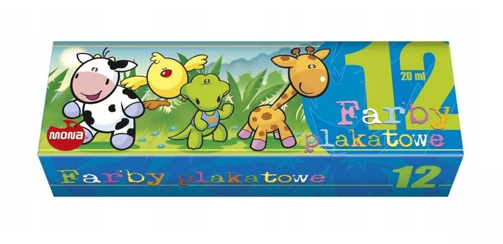Farby plakatowe, 12 kolorów - Papiernicze i szkolne