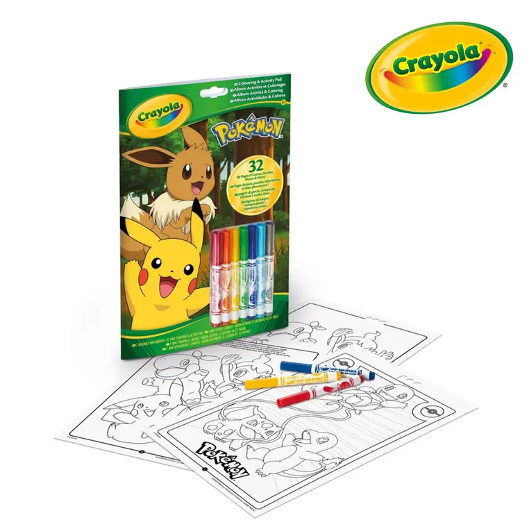 Crayola Kolorowanka dla dzieci z łamigłówkami i flamastrami Pokemon 3+ - Elektronika i akcesoria