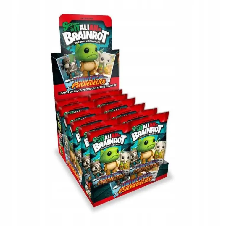 SKIFIDOL ITALIAN BRAINROT-SASZETKA Z FIGURKA 3D I ZAWIESZKĄ ORAZ KARTĄ TCG - Zabawki