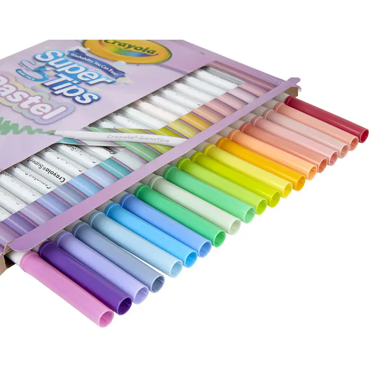 Crayola Super Tips Flamastry mazaki dla dzieci zmywalne pastelowe 20szt. - Papiernicze i szkolne