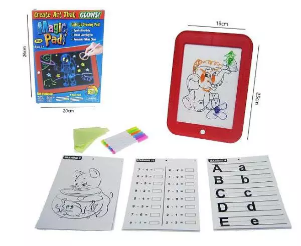 Tablica znikopis Magiczna ze światłem do rysowania 19x25cm H13076 Hipo - Książki