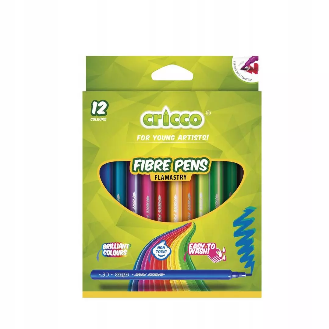 Flamastry 12 kolorów CRICCO - Papiernicze i szkolne