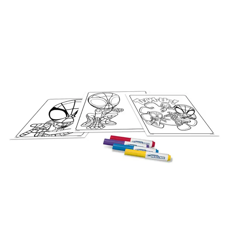 Crayola Kolorowanka dla dzieci i 4 niebrudzące magiczne flamastry Color Wonder Mess Free Spidey i super-kumple 3+ - Książki