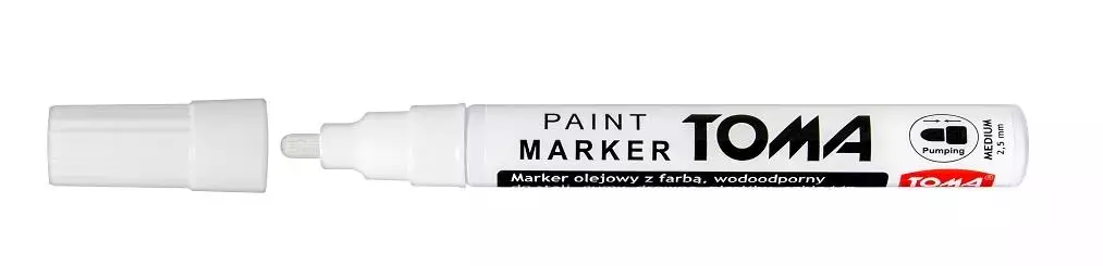 Marker olejowy biały TOMA - Papiernicze i szkolne