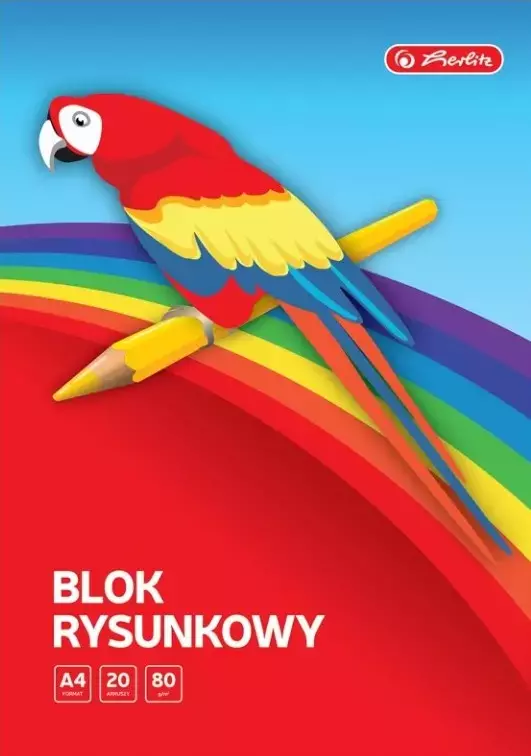 Blok rysunkowy biały A4, 20 arkuszy - Papiernicze i szkolne