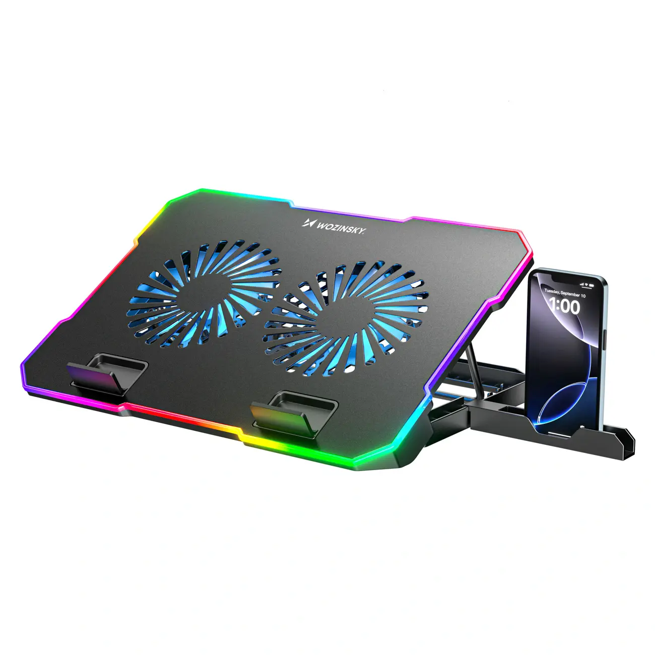 Podstawka Wozinsky WDCX-A26 NitroCool RGB chłodząca gamingowa pod laptop - czarna - Elektronika i akcesoria