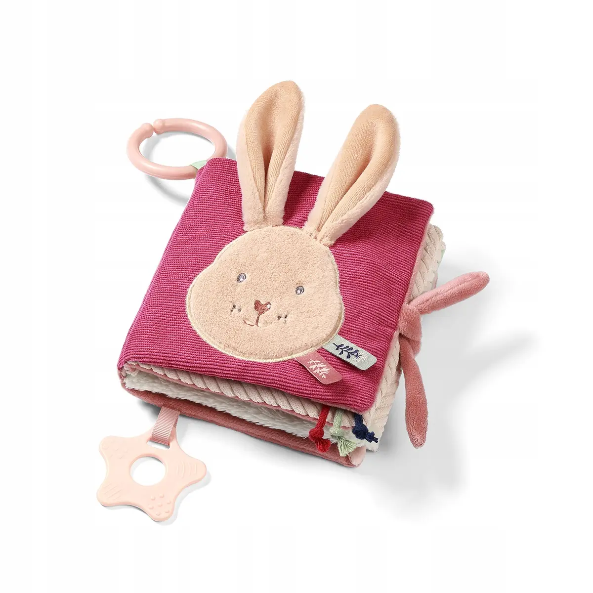 Książeczka sensoryczna dla niemowląt miękka gryzak szeleścik Rabbit Karo - Zabawki