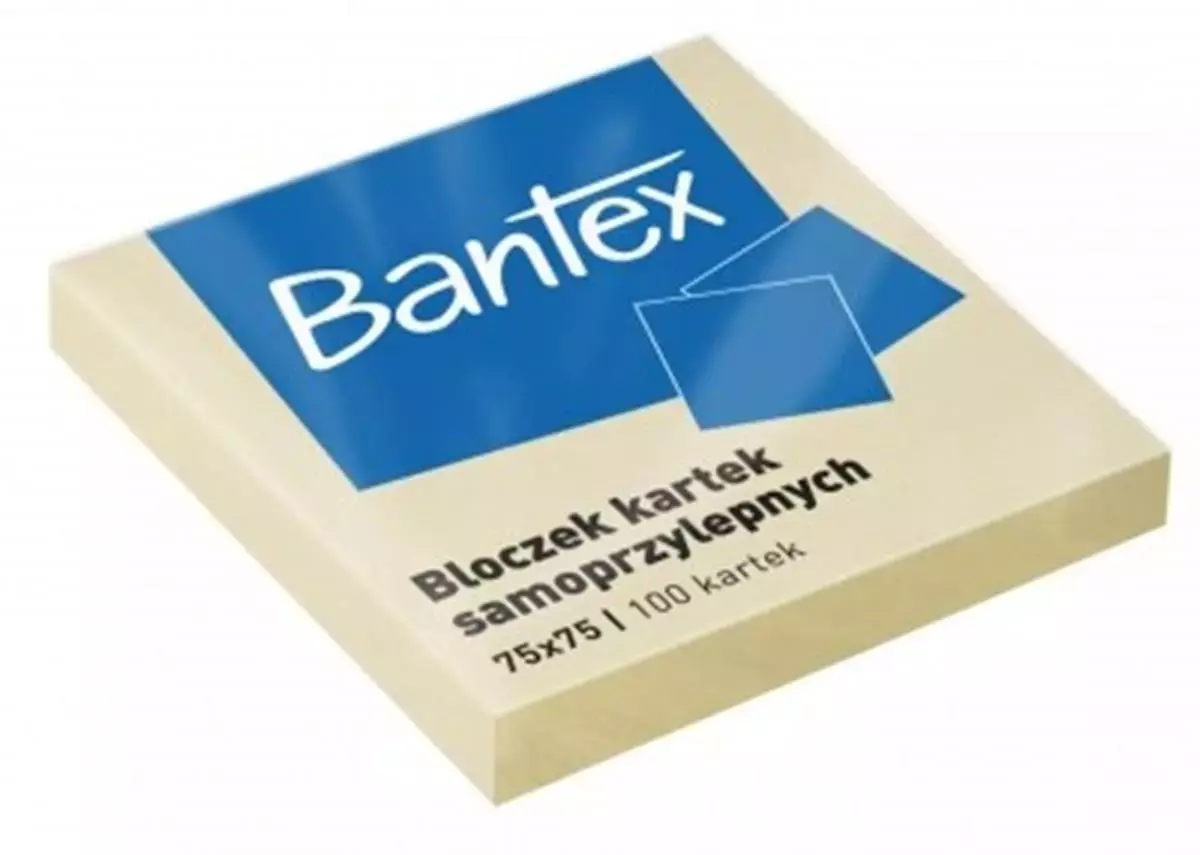 Bloczki Samoprzylepne 75x75mm, 100 kartek, Żółty - Papiernicze i szkolne