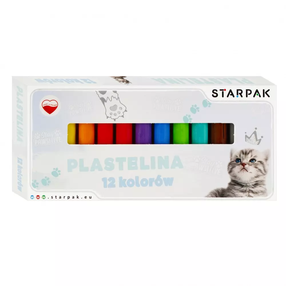 Plastelina 12 kolorów Cuties Kotki Starpak pudełko 1/40 - Papiernicze i szkolne