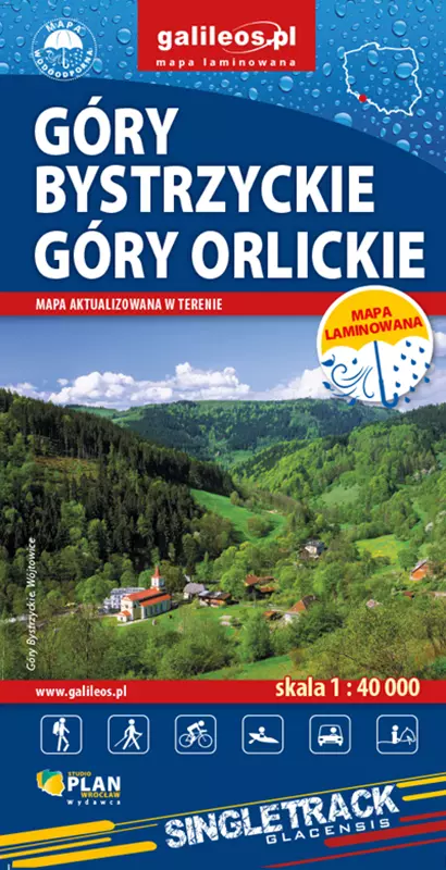 Mapa turystyczna, Góry Bystrzyckie i Góry Orlickie, 1:40 000 - Książki