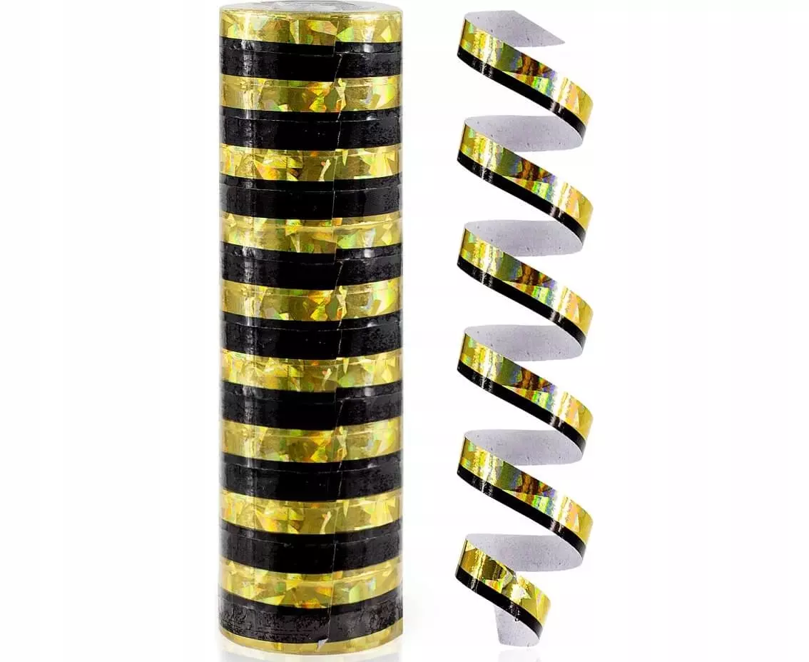 Serpentyna Holograficzna ZŁoto-czarna - 4 M/1 szt. - Papiernicze i szkolne