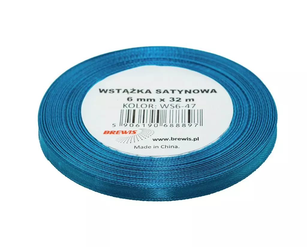 Wstążka satynowa turkusowa 6mmx32m - Papiernicze i szkolne