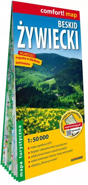 Beskid Żywiecki laminowana mapa turystyczna 1:50 000 - Książki