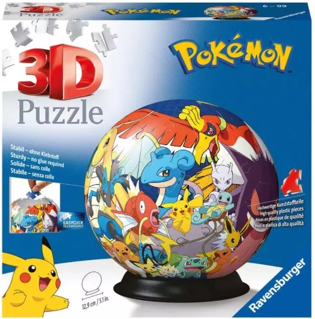 Puzzle 3D 72 elementy. Kula Pokemon - Puzzle