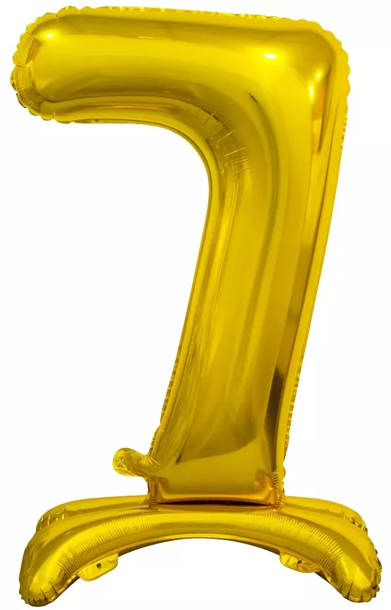 Balon foliowy stojący. Cyfra 7 (74 cm), złota - Papiernicze i szkolne