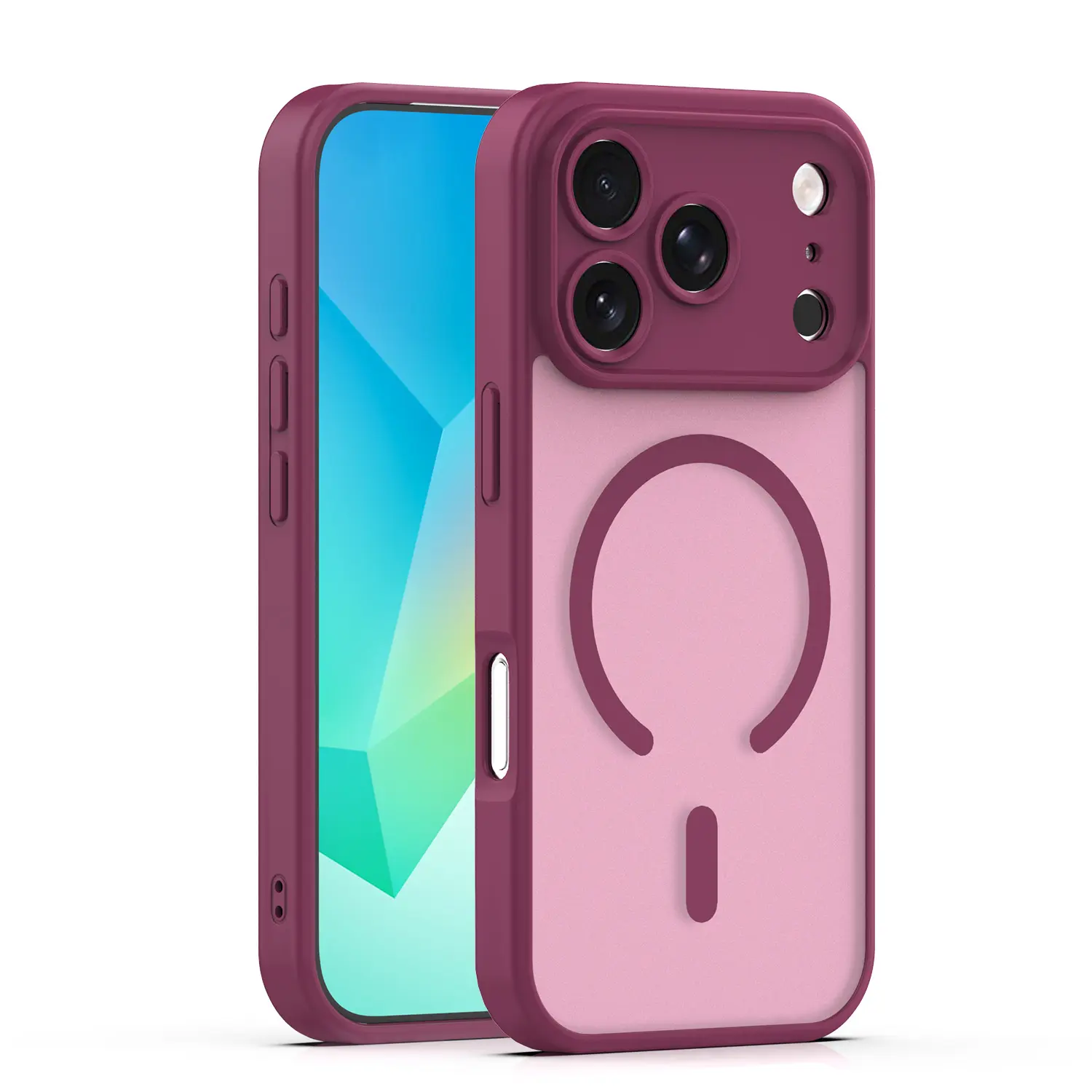 Nakładka Mag Matt do iPhone 17 Pro 6,3" / 18 Pro 6,3" bordowa camera protection - Elektronika i akcesoria