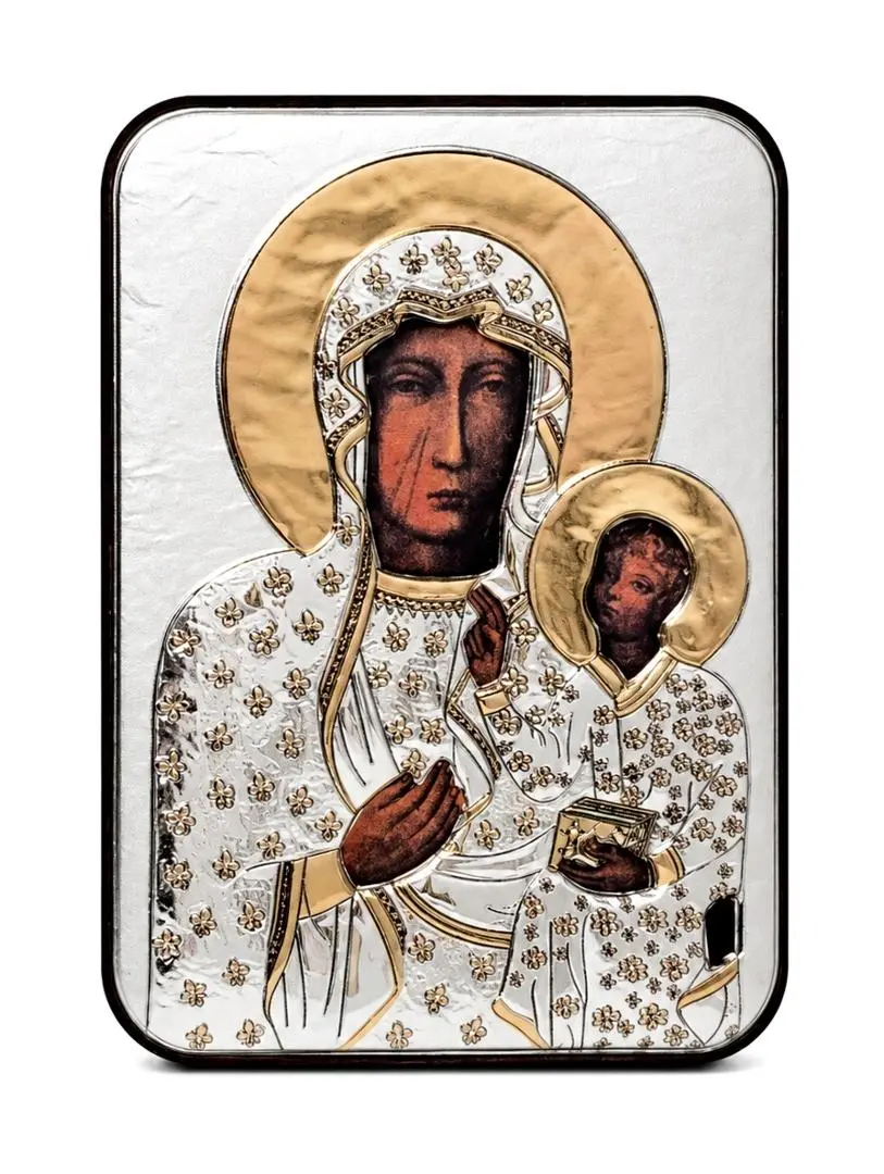 Ikona srebrna M.B. Częstochowska 10,7x15cm - Papiernicze i szkolne