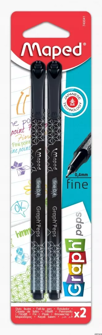 Cienkopis Graph Peps Deco czarny 2szt MAPED - Papiernicze i szkolne