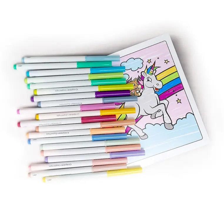 Crayola Super Tips Flamastry mazaki dla dzieci zmywalne pastelowe 20szt. - Papiernicze i szkolne