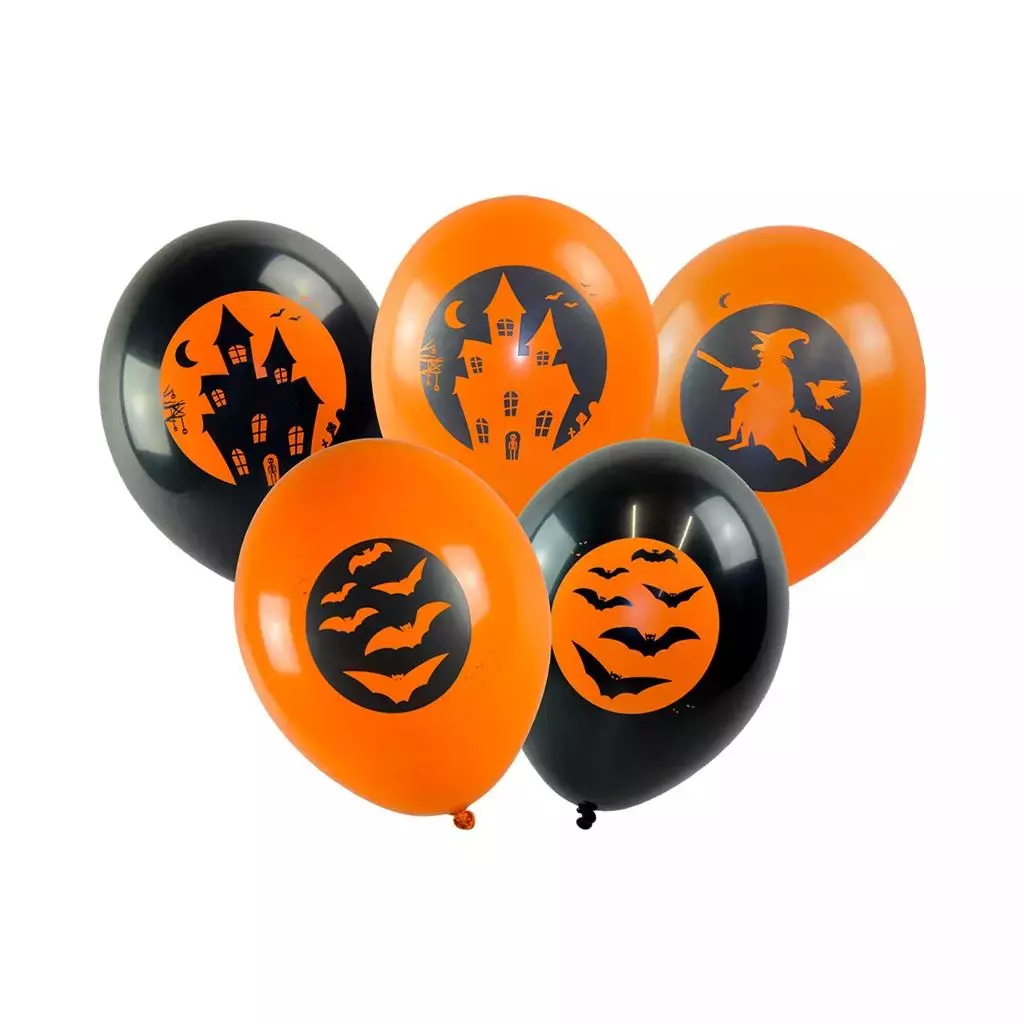 Balony z halloweenowym nadrukiem 5szt - Papiernicze i szkolne