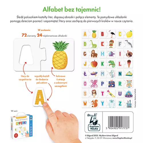 Puzzle sensoryczne 72 elementy. Literki - Puzzle