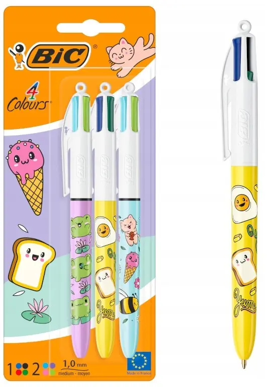 Długopis Kawai 4 Colours blis. 3szt., BiC - Papiernicze i szkolne