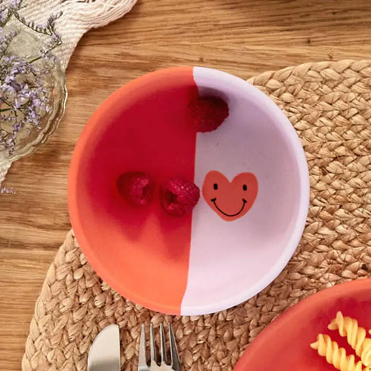 Lassig Miseczka silikonowa dla dzieci Happy Rascals Heart lavender - Mama i dziecko