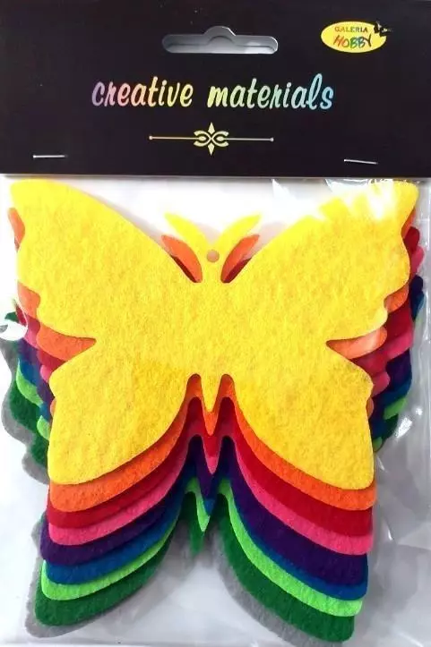 Motyle z filcu 11,5x8,5cm 9szt - Papiernicze i szkolne